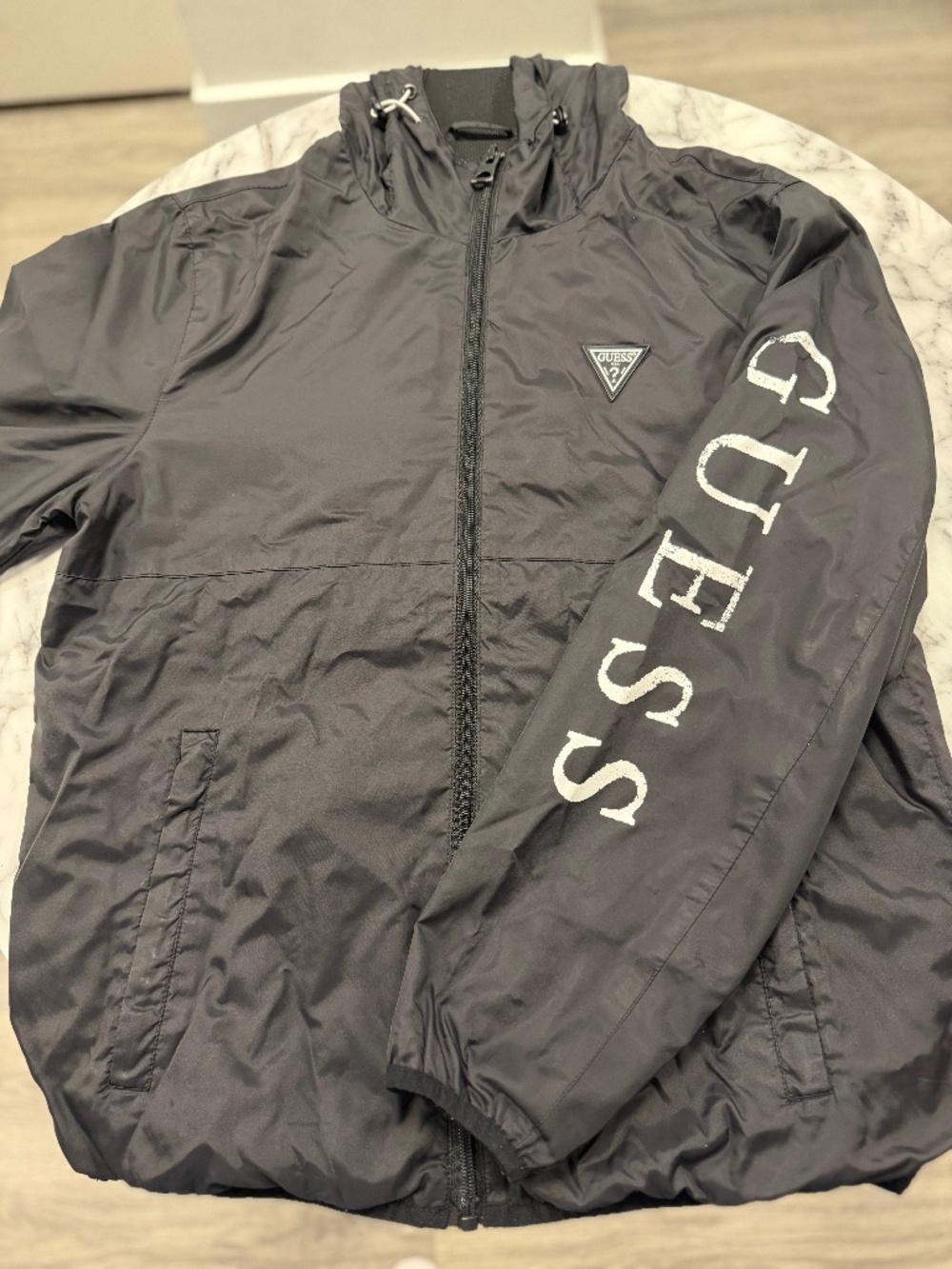 Black Guess Windbreaker Jacket